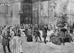 Casinozaal van Montecarlo, Monaco. 19e-eeuwse gravure