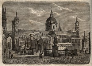 Kathedraal van Palermo - gravure in 