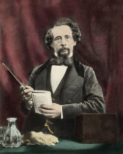 Charles Dickens (1812-1870) tijdens een lezing rond 1860 door Unknown artist