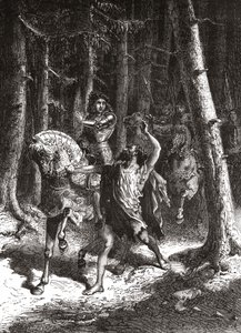 Karel VI (in zijn waanzin) in het bos van Le Mans - in 