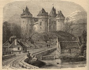 Kasteel van Combourg - Ille-et-Vilaine Bretagne - gravure in 