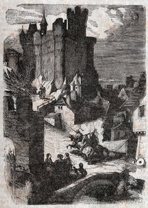 Kasteel van Marganor - gravure uit 1851 van 
