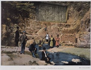 Chechan Alia, Shah Fath Ali en zijn kinderen bezoeken een Egyptisch monument door Unknown artist