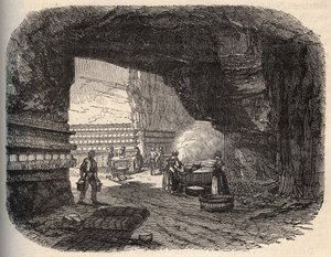 Kazen - roquefortkelders - gravure in 