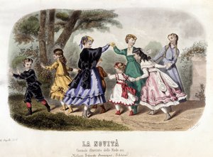 Kinderspelen: bourgeoisie meisjes doen de ronde. Plaat uit 