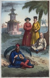 Chinese bonzen - Chinese monniken - gravure uit 