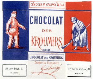 Chocolade van de Kroumirs. Reclamelabel door Unknown artist