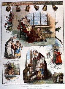 Kerstherinneringen, Gravure door Unknown artist
