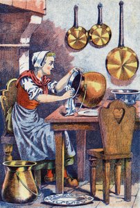 Assepoester in haar keuken, Illustratie voor 