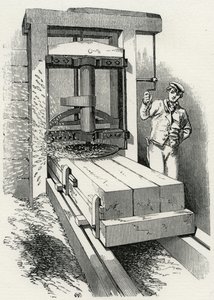Cirkelvormige schaafmachine gebruikt tijdens de bouw van het Crystal Palace, Londen door Unknown artist