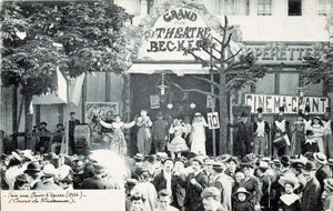 Circusvoorstelling voor het Grand Theatre Becker in Parijs in 1906 (foto)
