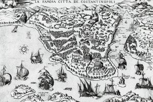 Stad Constantinopel, gravure door Unknown artist