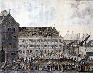 Bestorming en plundering van het stadhuis van Straatsburg, 21 juli 1789 door Unknown artist