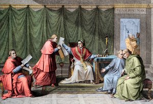 Concordaat van 1801 - Ondertekening van het Concordaat tussen Frankrijk en de Heilige Stoel, door Paus Pius VII (Pius) (1742-1823), 15 augustus door Unknown artist