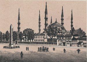 Istanbul, Turkije: uitzicht op de Sultan Ahmet-moskee