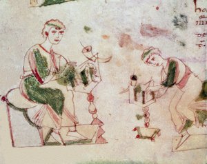 Kopieerders, detail (miniatuur) door Unknown artist
