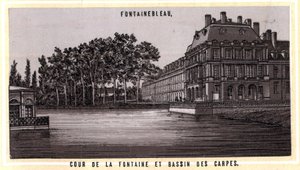 Binnenplaats van de fontein en het karperbassin van Fontainebleau (Seine en Marne, Île-de-France, Frankrijk) door Unknown artist