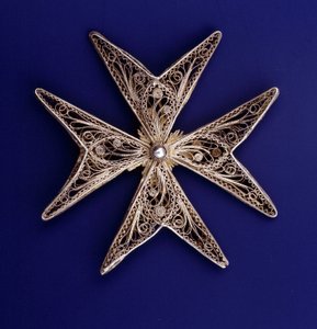 Kruis van de Orde van Malta, zilveren filigraan, begin 19e eeuw door Unknown artist