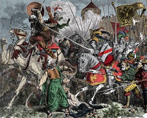Kruisvaarders in gevecht - Kruistocht: Ridders vechten tegen de Saracenen
