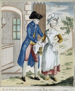Douane: barrièrebelasting - karikatuur rond 1800