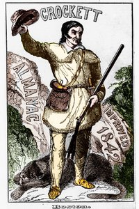 David Crockett (1786-1836), Amerikaanse pionier - Almanak door Unknown artist