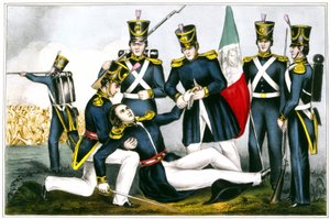 Dood van Kolonel Clay, Slag bij Buena Vista in 1847, Mexicaanse Oorlog door Unknown artist