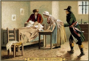 Dood van Louis XVII (08/06/1795). Chromolithografie uit de 19e eeuw.