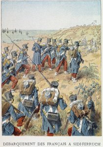 Landing van de Fransen in Sidi - Ferruch, Algerije, op 14 juni 1830 - in 