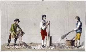 Decoratie: een van de stadia van vloerpaving door Unknown artist