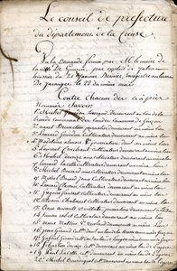 Overleg van de Raad van Prefectuur van Guéret (Creuse) van 23 april 1823 door Unknown artist