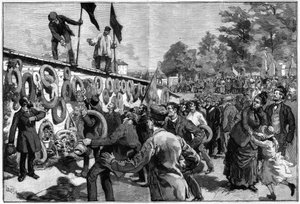 Demonstratie van de anarchisten bij Père Lachaise voor de begrafenis van de federes op 27 mei 1888 door Unknown artist