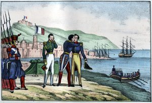 Vertrek van Louis Auguste, Graaf van Bourmont (Maarschalk de Bourmont) (1773-1846) uit Algerije in 1830. in 