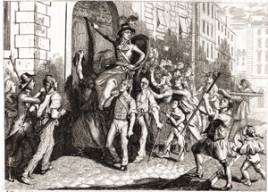 Vernietiging van de gebouwen van Lyon tijdens de Franse Revolutie door Unknown artist