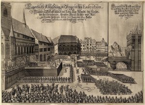 De executie van de Boheemse rebellen op het Oude Stadsplein van Praag door Unknown