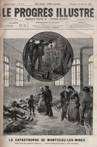 Ramp van de put Sainte Eugenie of ramp van Montceau les Mines (Montceau-les-Mines) in Bourgondië in 1895 - gravure in 