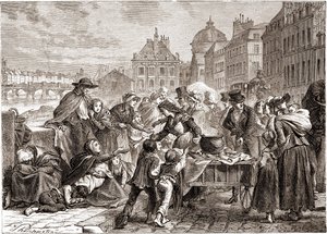 Voedseluitdeling aan hongerige boeren rond 1820 - in 