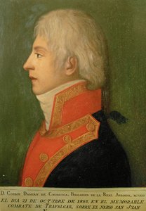 Don Cosme Damian de Churruca, brigadier van de Koninklijke Spaanse Armada (schilderij op doek) door Unknown Artist