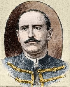 Dreyfus-affaire: portret van Alfred Dreyfus (1859-1935) na zijn degradatie tijdens het proces in Rennes in 1899. door Unknown artist