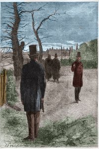 Duel tussen George William Finch-Hatton, Graaf van Winchilsea (1791-1858) en Arthur Wellesley, Hertog van Wellington (1769-1852) in Battersea Fields, op 21 maart 1829