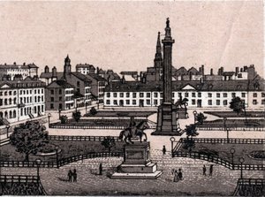 Edinburgh, Schotland: uitzicht op George Square in Edinburgh. Uit 