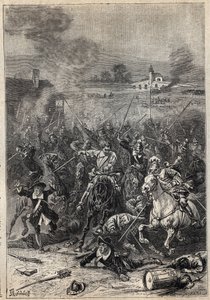 Slachting van de Puriteinen - 19e-eeuwse illustratie voor de historische roman 