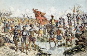 Achtste Religieoorlog (1585-1598): de slag bij Ivry op 14/03/1590 tussen het koninklijke leger van Hendrik IV en de Katholieke Liga door Unknown artist