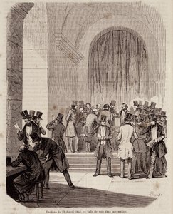 Verkiezingen van 23 april 1848: stemlokaal in een sectie - in 