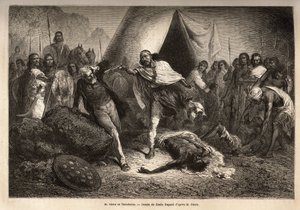 Keizer (of negus) Theodoros II (Tewodros) (geboren rond 1818-1868, voor zijn kroning Kassa Hailu genoemd op het Ethiopische Rijk), bedreigde met zijn geweer de heer Stern, een Engelse missionaris die een biografie van negus schreef, waardoor Theodoros zich door Unknown artist