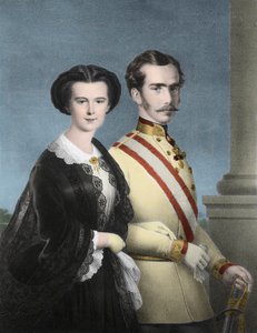 Keizer Francois Joseph 1 van Oostenrijk (Francois-Joseph van Habsburg) en Keizerin Elizabeth van Oostenrijk (Sissi) - Portret van Franz Joseph I van Oostenrijk door Unknown artist