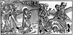 Episode uit het leven van Sint Donat (overleden rond 355) Gravure uit 