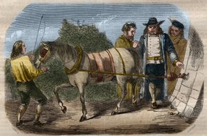Experiment van Otto von Guericke. door Unknown artist