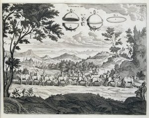 Experiment van Otto von Guericke (Otto de Guericke) door Unknown artist