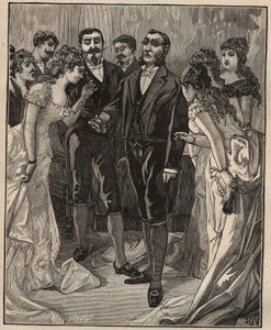Beroemde diamanten: bankier Vanlerberghe toont een nep Regent aan het begin van de 19e eeuw. Gravure uit 1885 in 