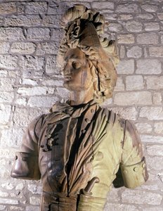 Beeld van de boeg van een 17e-eeuwse kaper bewaard in het Museum van Saint Malo door Unknown artist